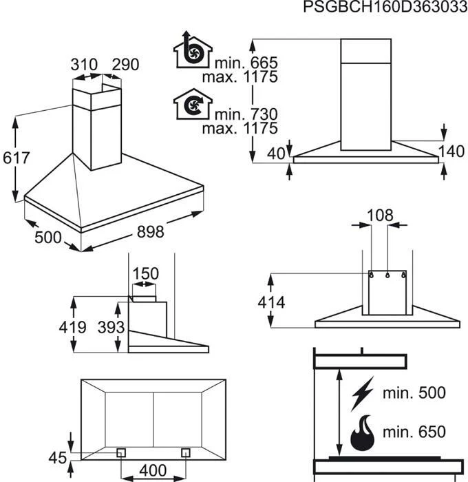 AEG Chimney Hood DKB5960HM-EX-DISPLAY - Stainless Steel - Image 9