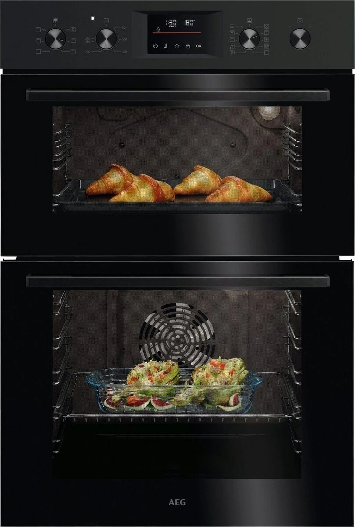 AEG Double B/I Oven Electric OU5CP40B - Black