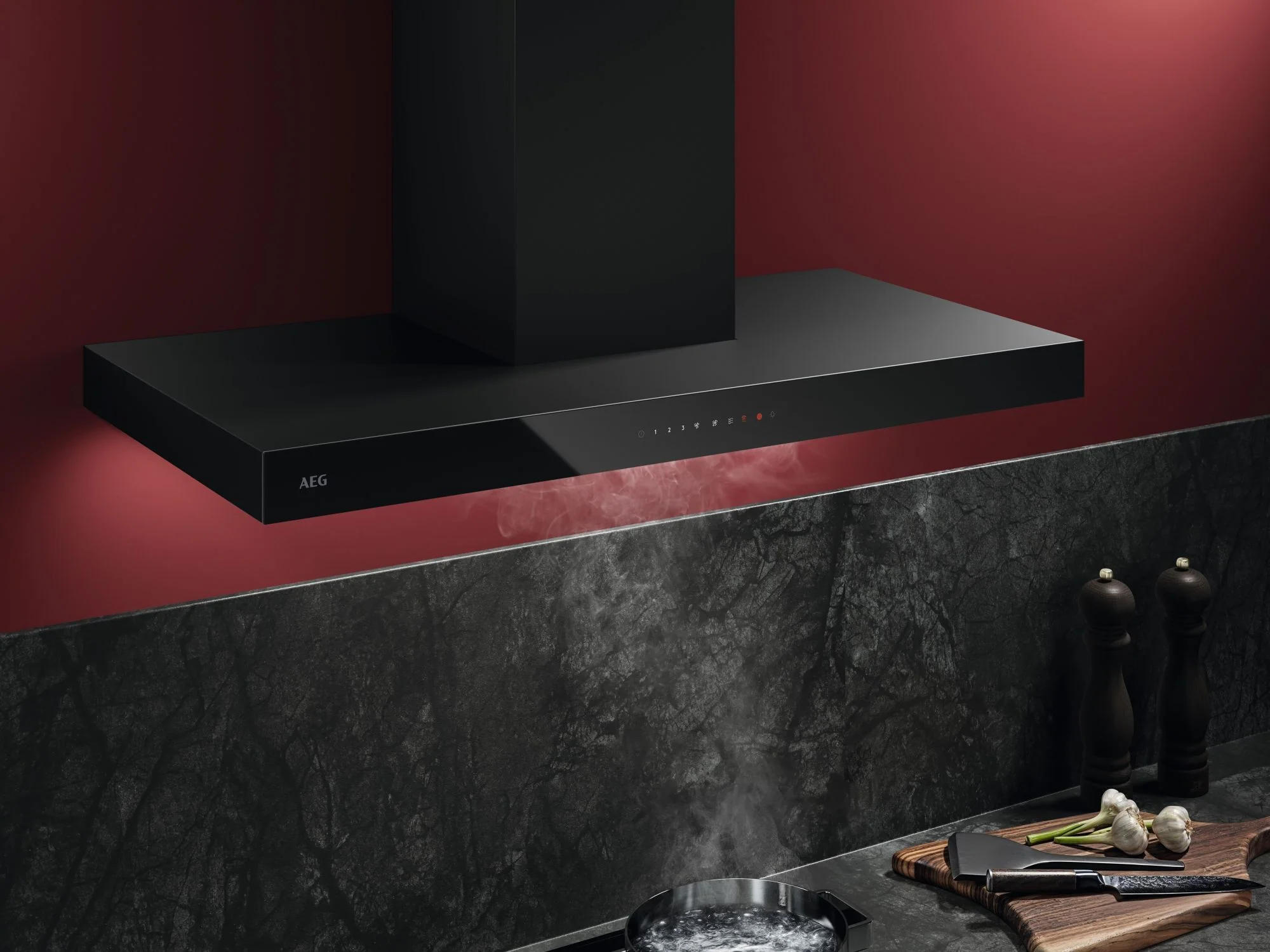 AEG Wall Mounted Hood GB67D91HB - Gloss Black - Image 4