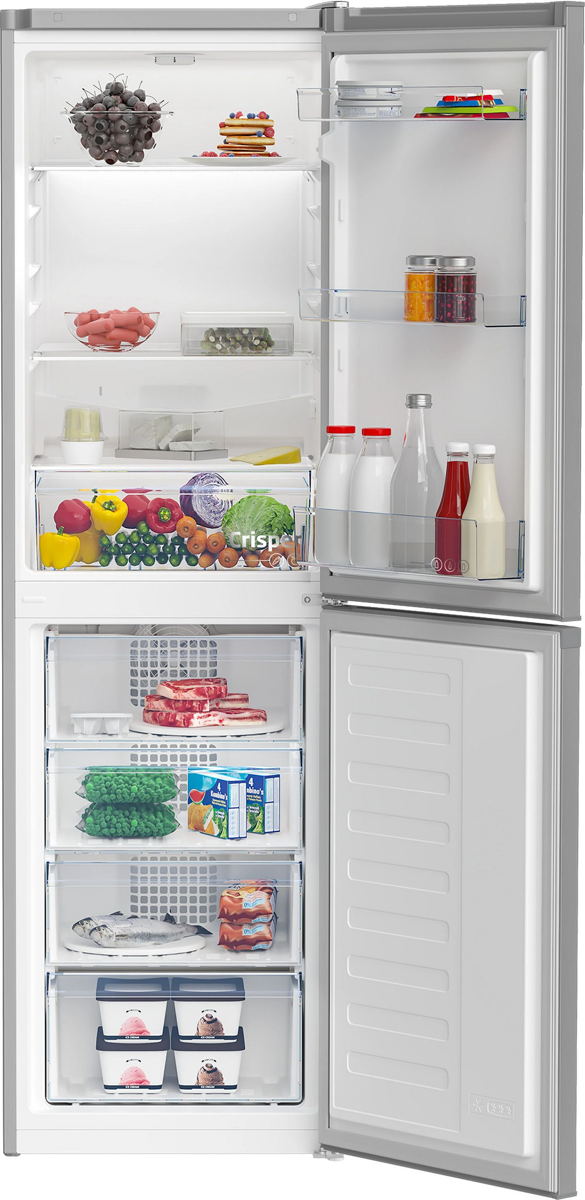 Beko Freestanding Fridge Freezer Frost Free CCFM4582S - Silver - Image 3