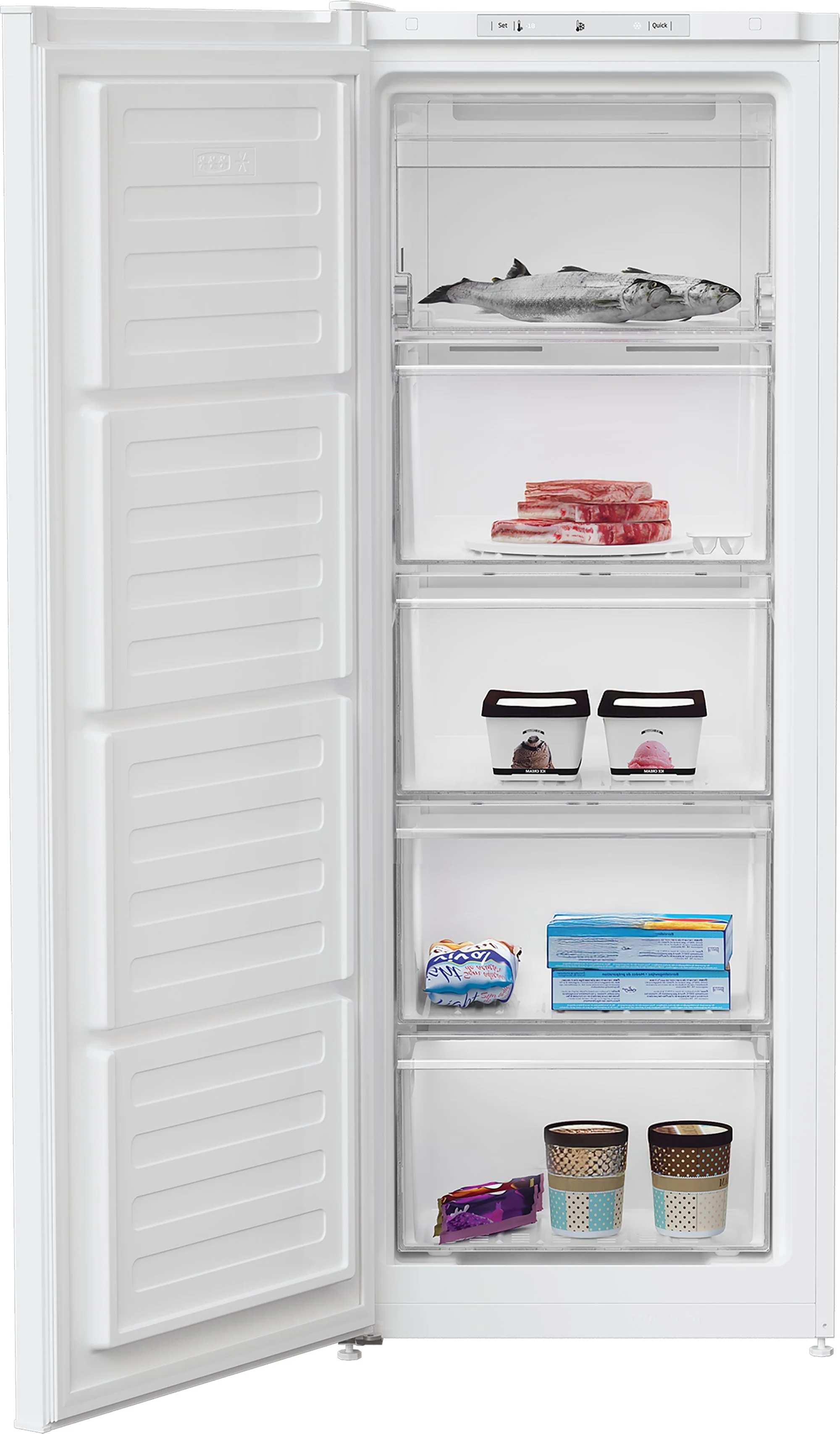 Beko Freestanding Upright Freezer Frost Free FNE4545W - White - Image 3