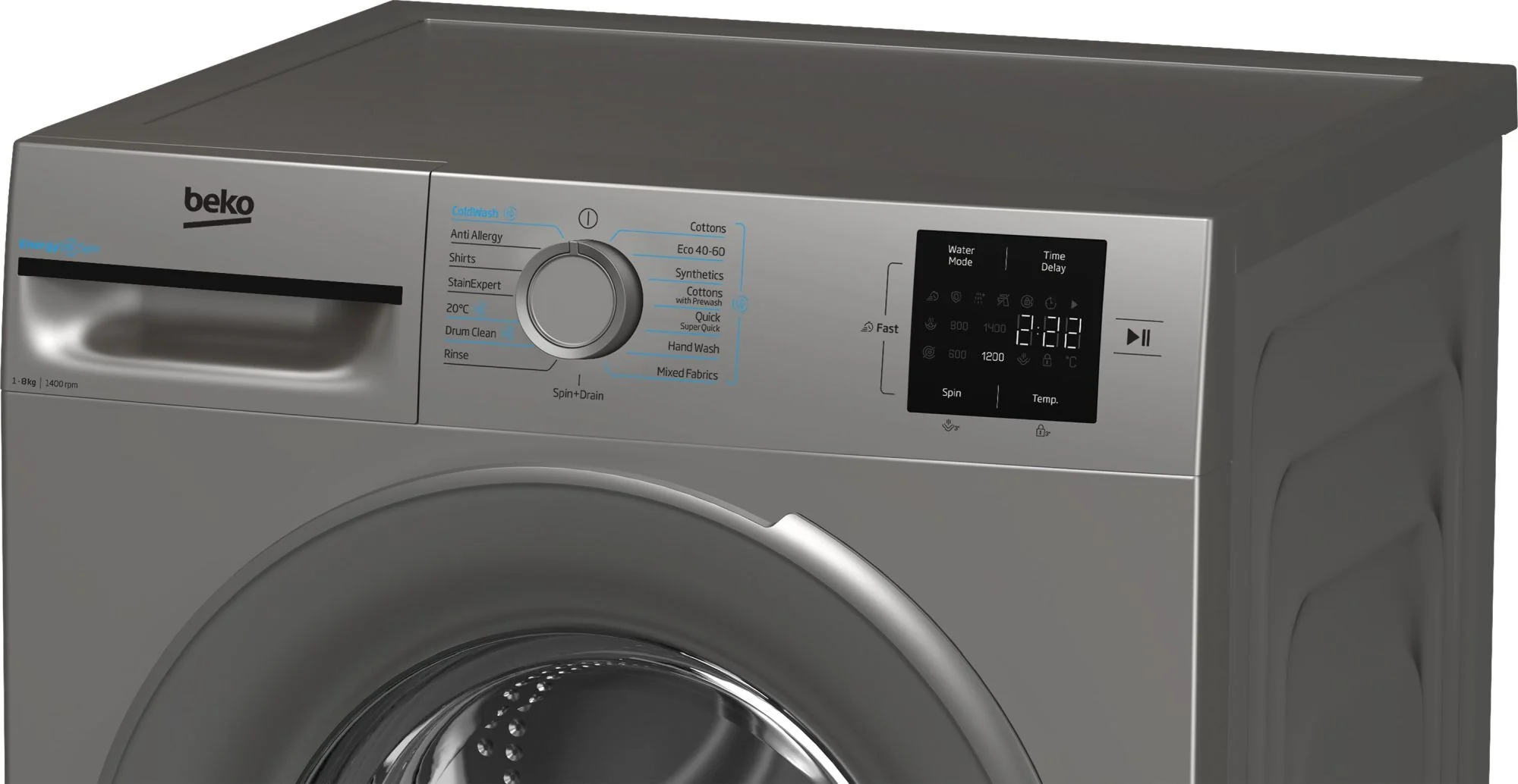 Beko Freestanding Washing Machine BMN3WT3841S - Silver - Image 5