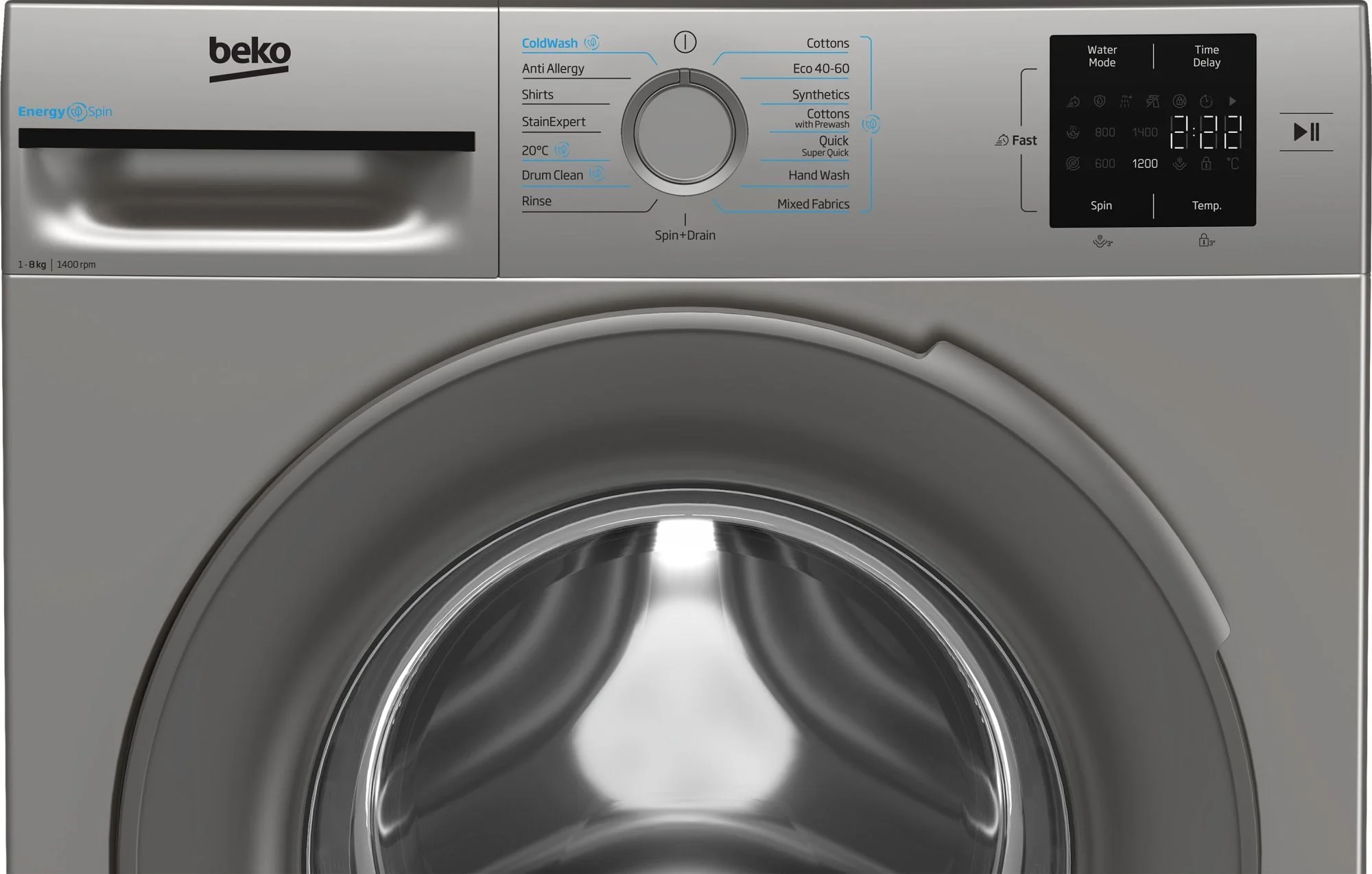 Beko Freestanding Washing Machine BMN3WT3841S - Silver - Image 6