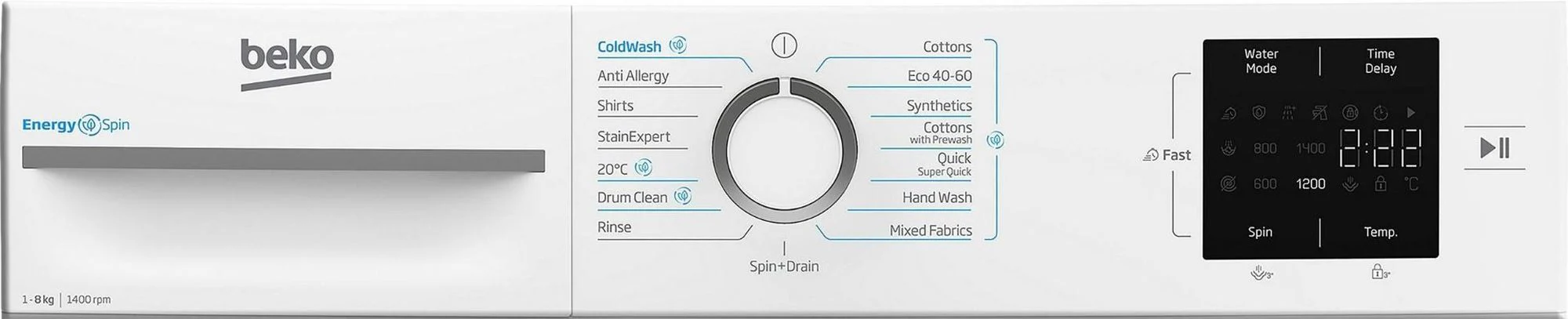 Beko Freestanding Washing Machine BMN3WT3841W - White - Image 6