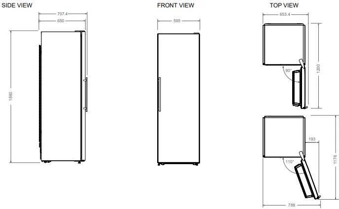 Bertazzoni Freestanding Larder Fridge RLD60F4FXNC - Stainless Steel - Image 3