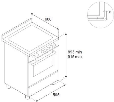 Bertazzoni Slot In Cooker Dual Fuel HER64L1EAVT2 - Ivory - Image 4