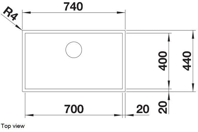 Blanco 1.0 Bowl Sink BLANCOZEROX-700U-DARK-STEEL - Dark Steel - Image 2