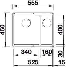 Blanco 1.5 Bowl Sink BLANCOSUBLINE-340-160U-RHB - Various Colours - Image 9