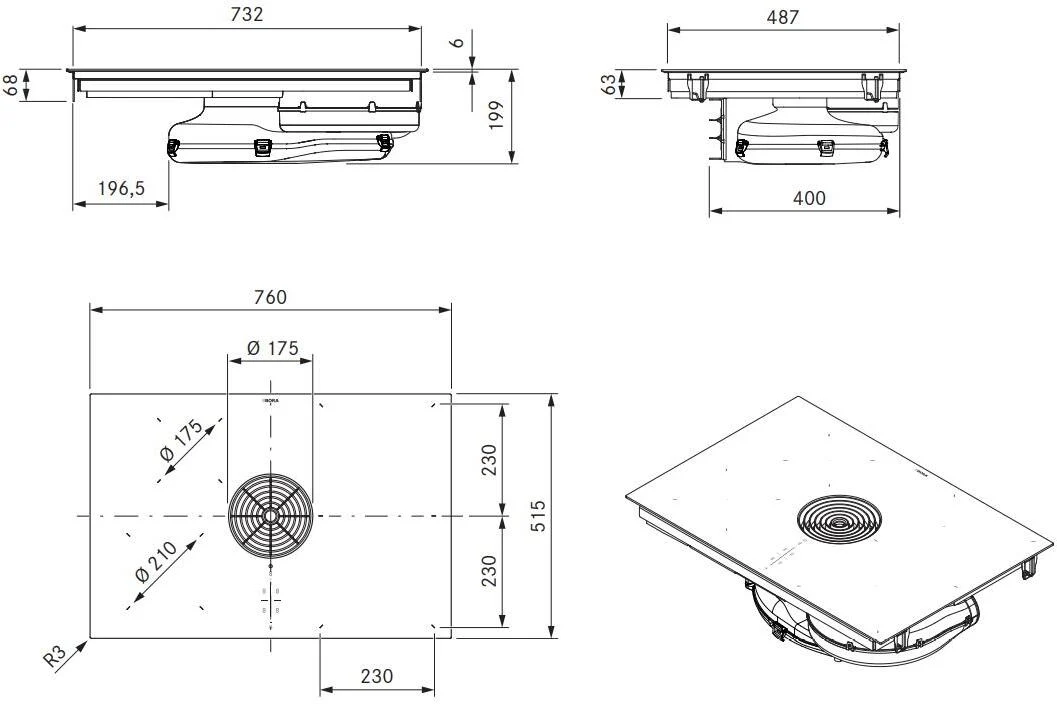 Bora Venting Hob PURMA - Black - Image 4