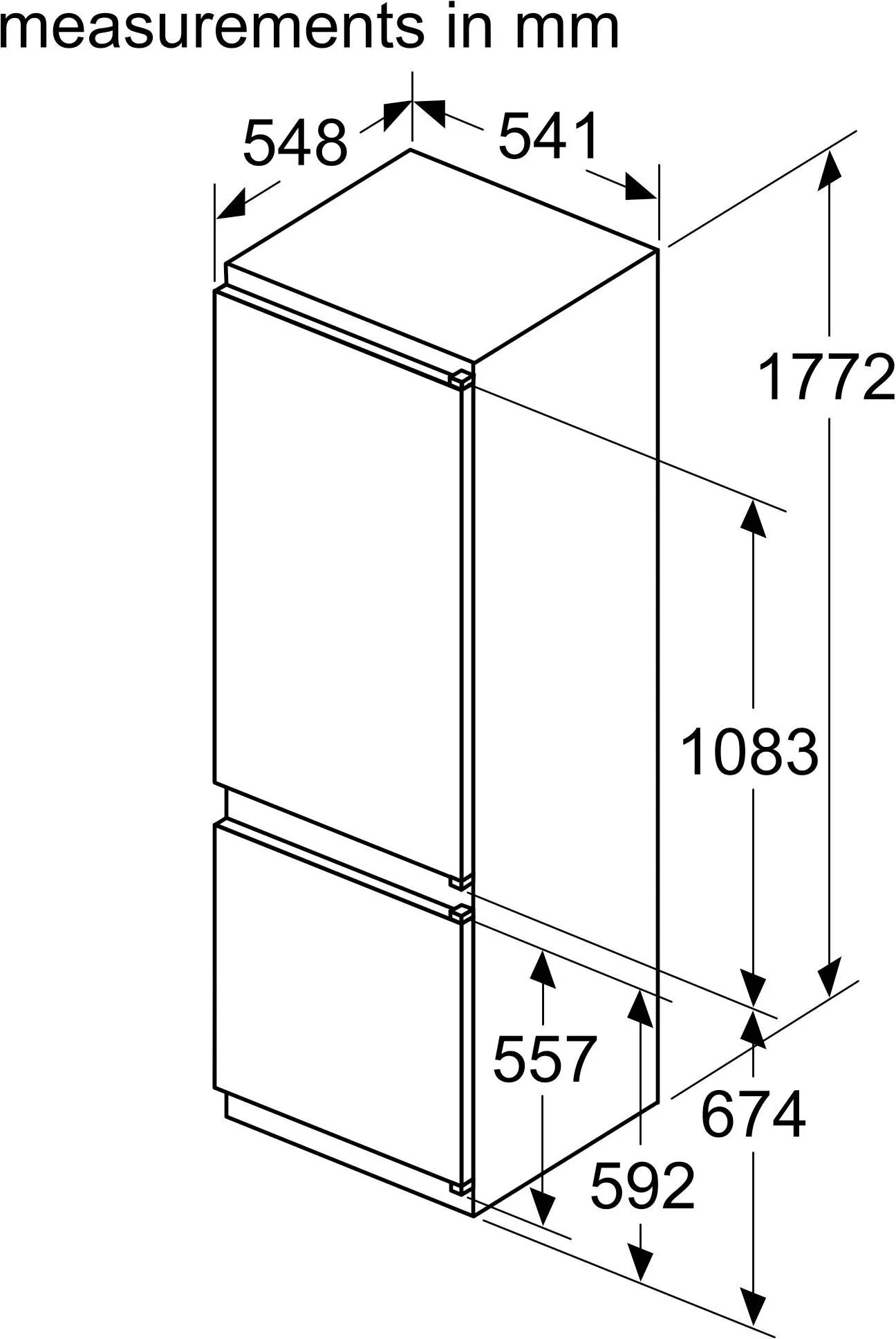 Bosch Built In Fridge Freezer Low Frost KIV87NSE0G - Fully Integrated - Image 9