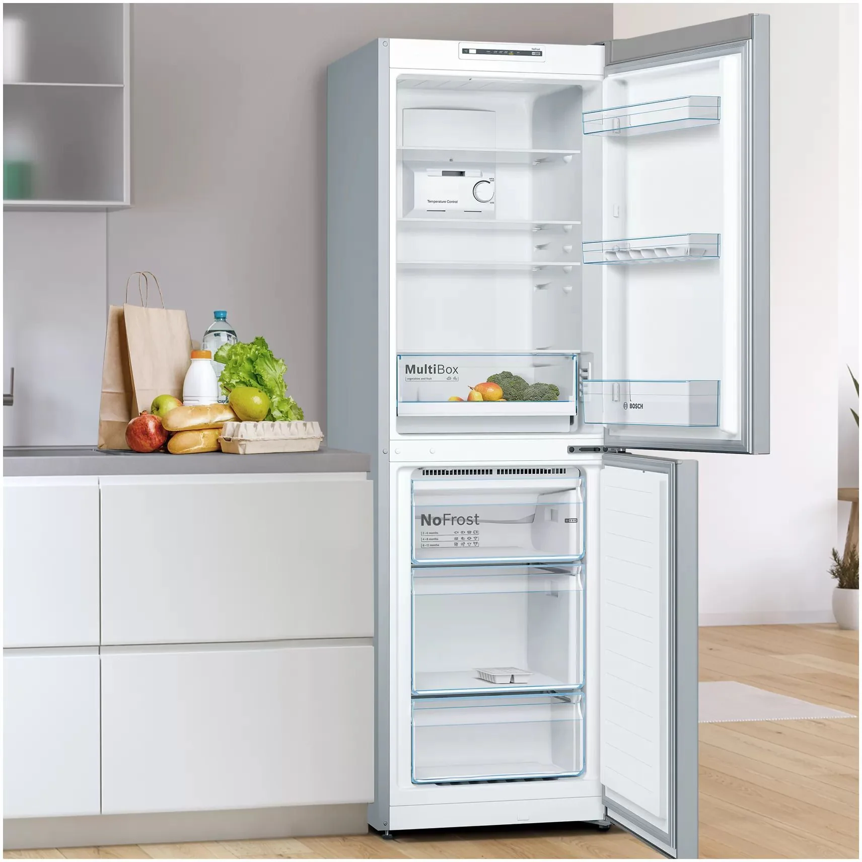 Bosch Freestanding Fridge Freezer Frost Free KGN34NLEAG - Stainless Steel Look - Image 7