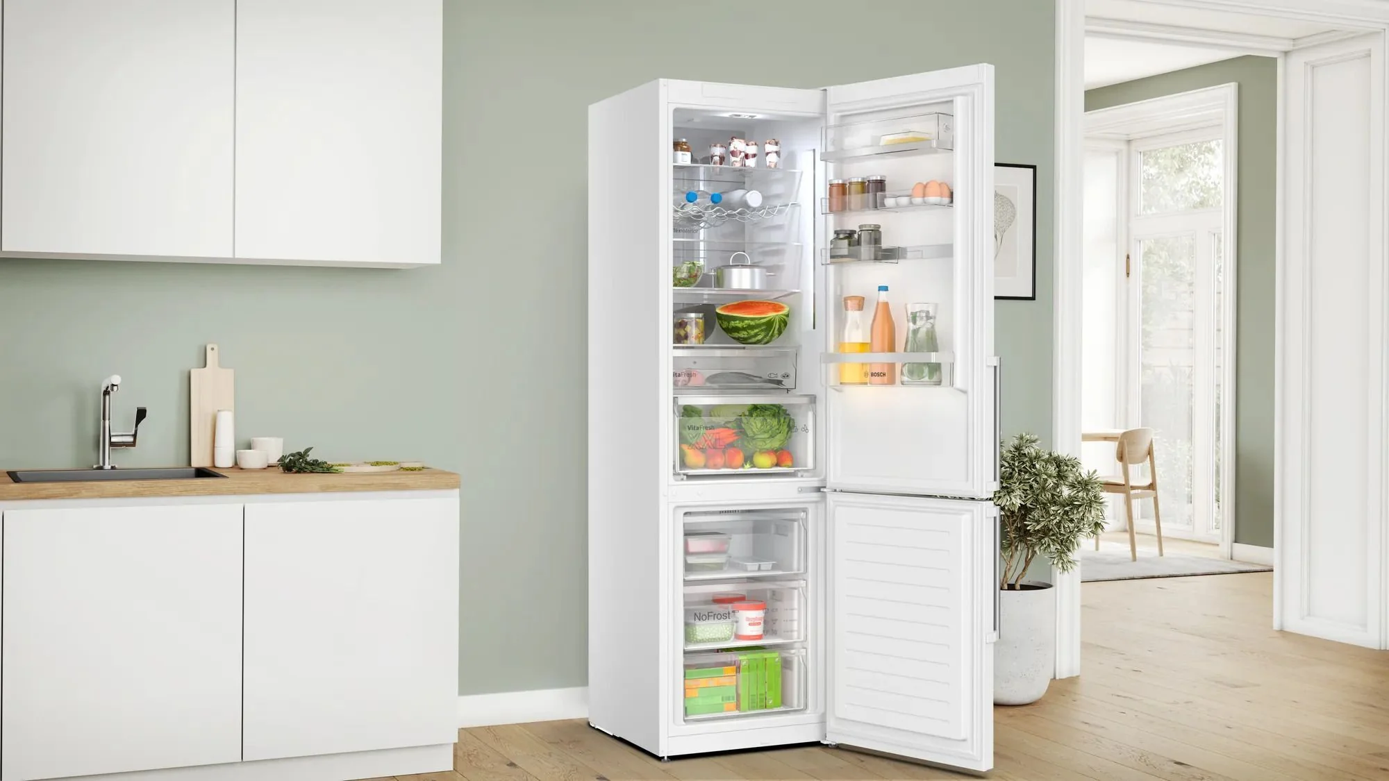 Bosch Freestanding Fridge Freezer Frost Free KGN39AWCTG - White - Image 3