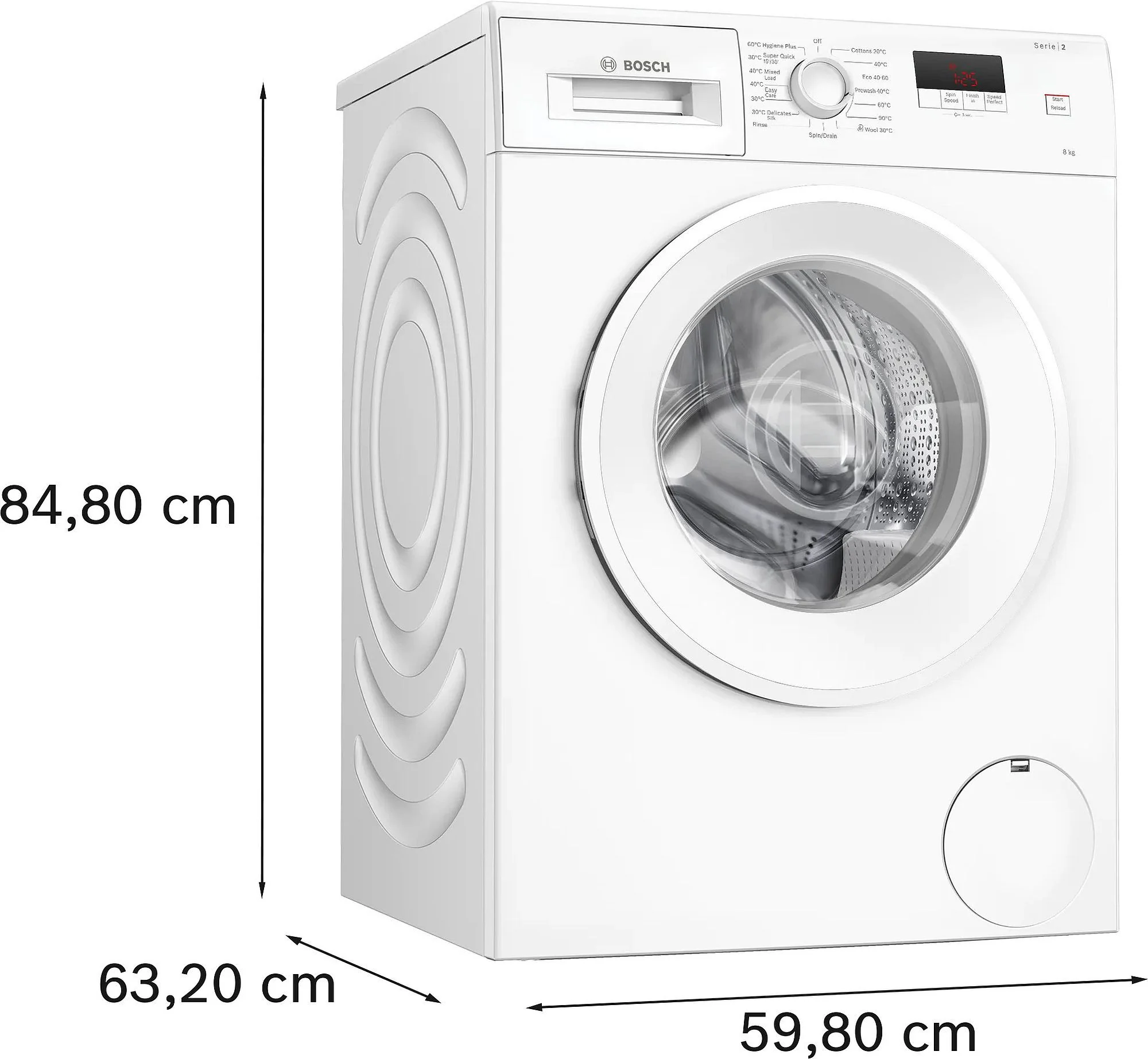 Bosch Freestanding Washing Machine WGE03408GB - White - Image 8