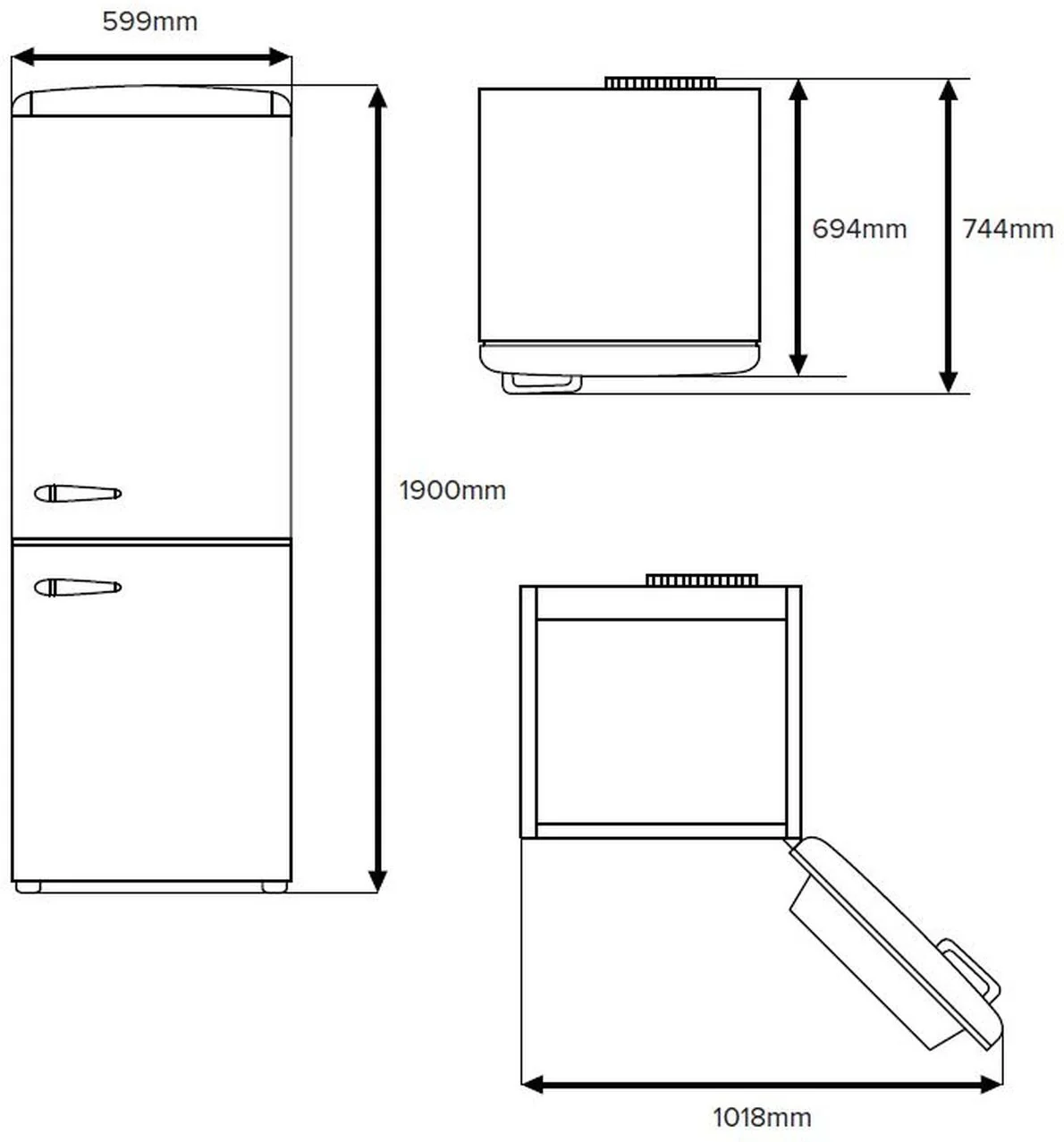 CDA Freestanding Fridge Freezer Frost Free FLORENCE-SEAHOLLY - Sea Holly - Image 8