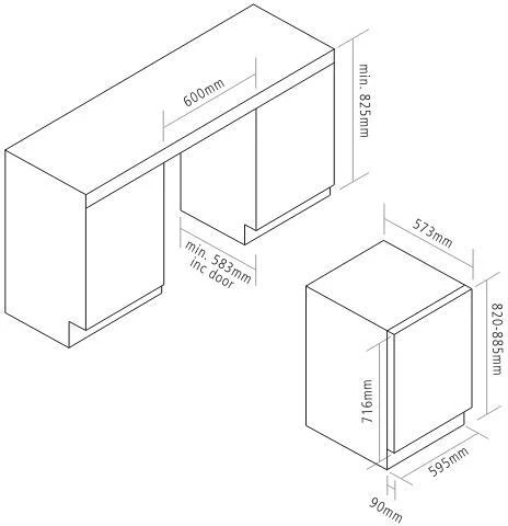 Caple Built In Wine Cooler WI6155BG - Black - Image 2