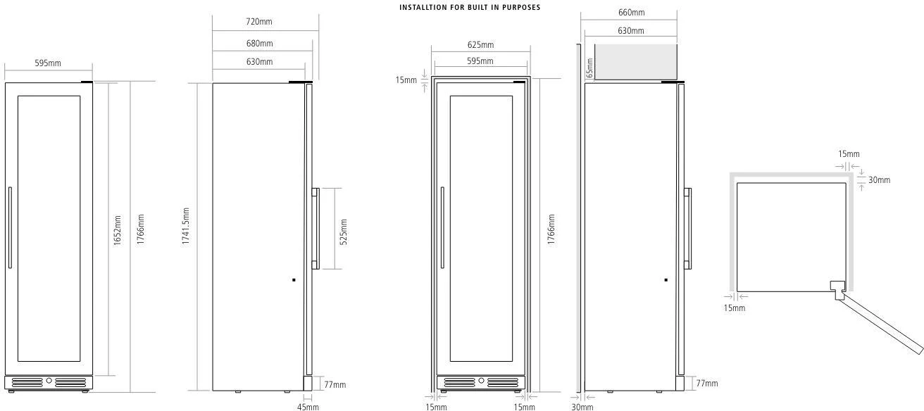 Caple Freestanding Wine Cooler WF1553BG - Black - Image 2