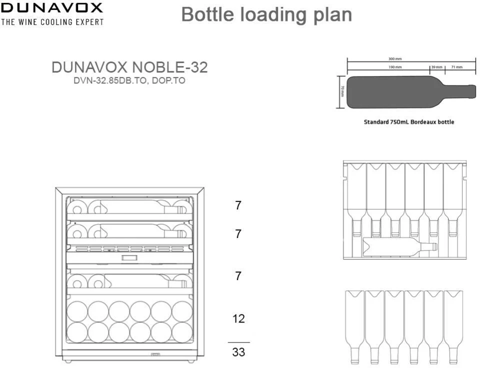 Dunavox Built In Wine Cooler DVN-32-85DOP-TO - Overlay Panel - Image 3