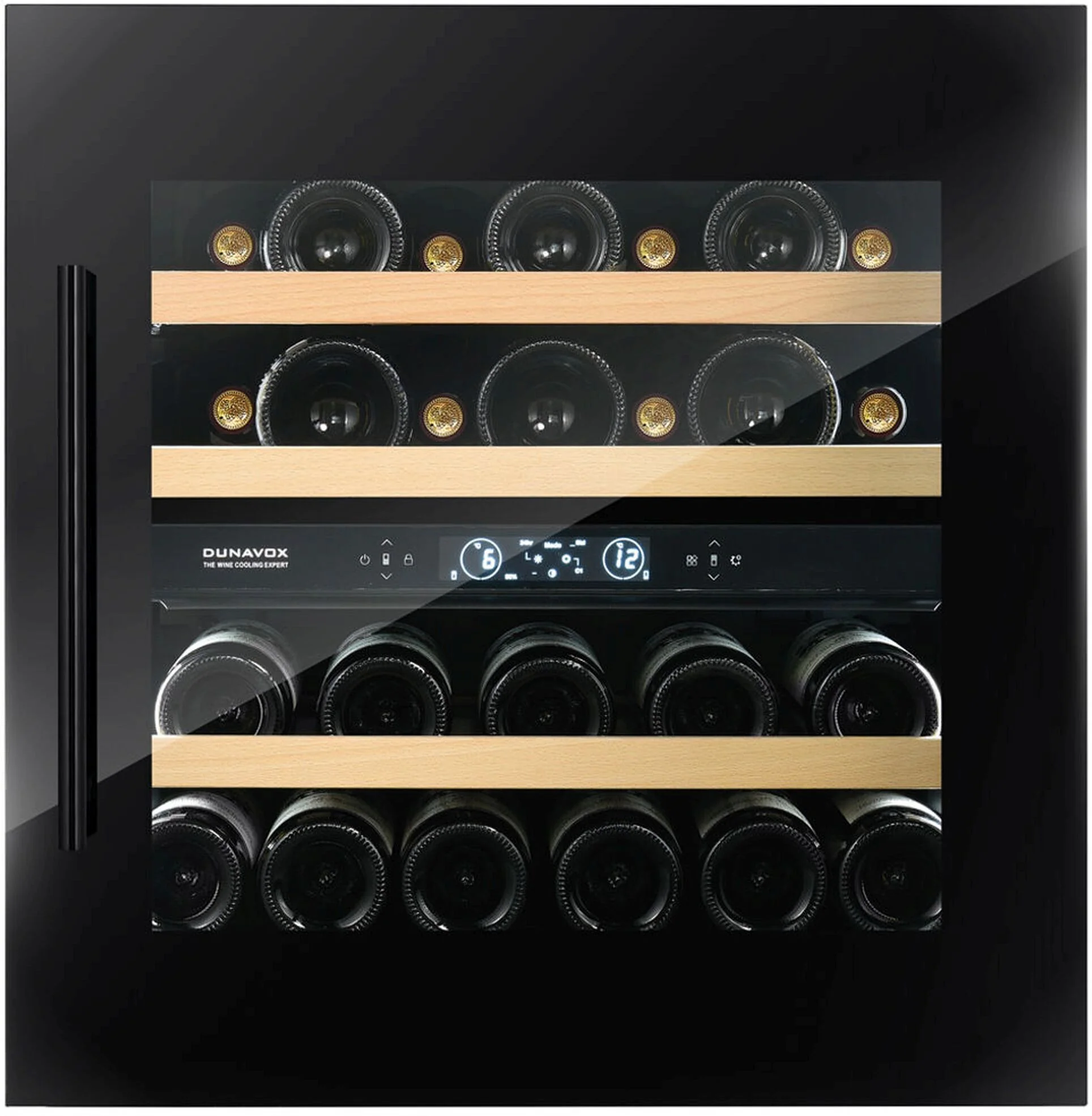 Dunavox Built In Wine Cooler DVS-25-65DB - Black Glass