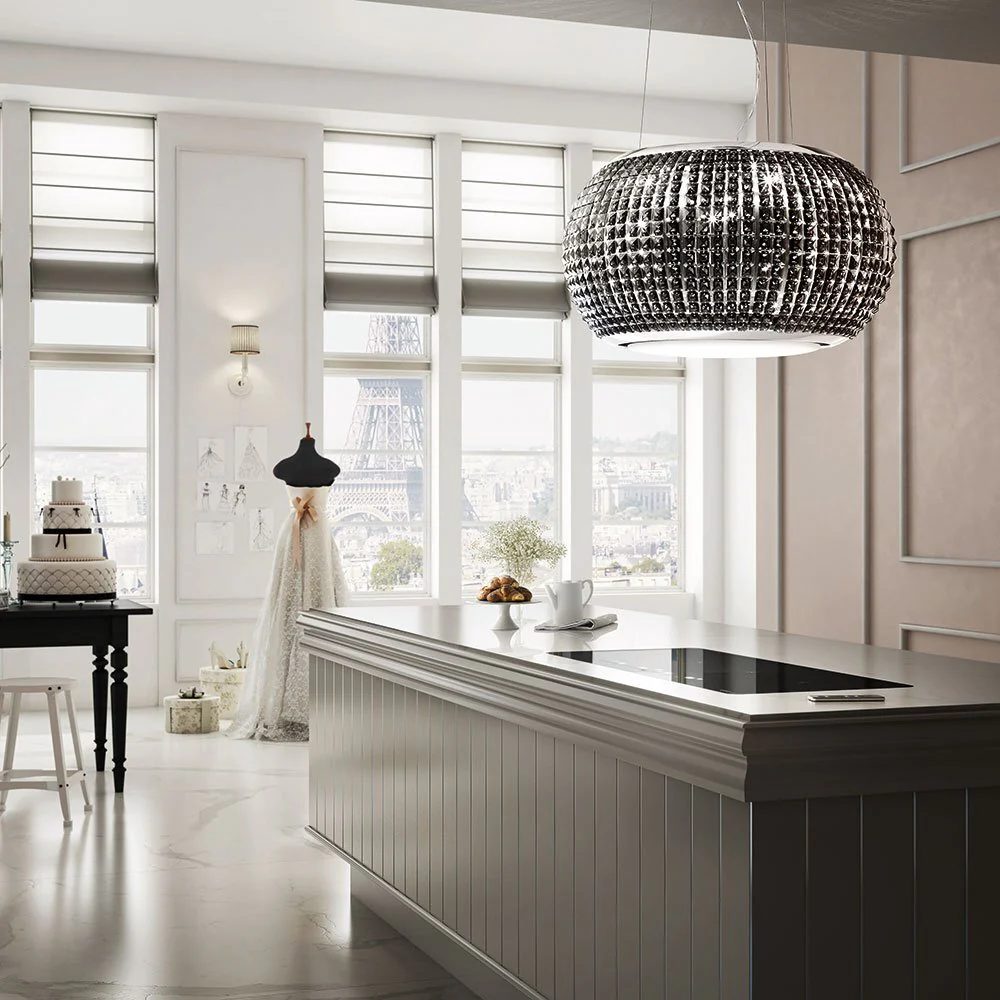Elica Ceiling Mounted Hood INTERSTELLAR-B - Black Glass - Image 3