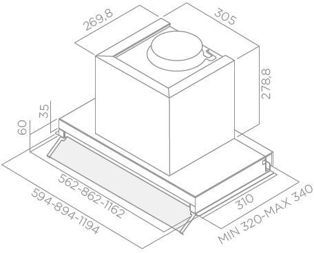 Elica Integrated Hood BOXIN-HE-120 - White Glass / Stainless Steel - Image 3