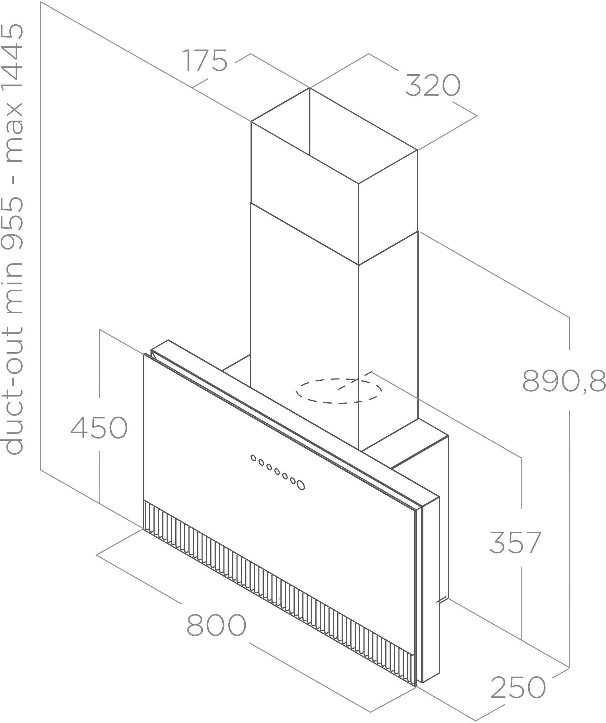 Elica Wall Mounted Hood SUPER-PLAT-AT-BLK - Black - Image 2