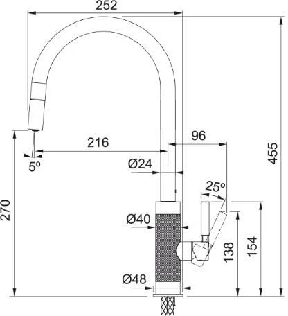 Franke Tap TESSUTO-PULL-OUT-NOZZLE-DS - Decor Steel - Image 2