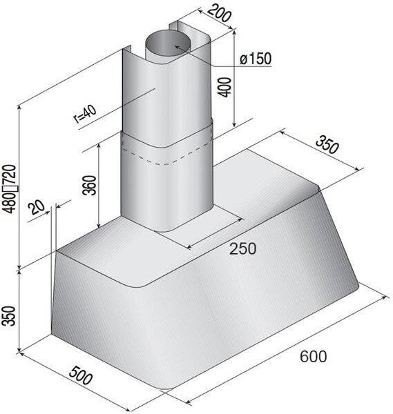 Ilve Chimney Hood AG60 - Various Colours - Image 7