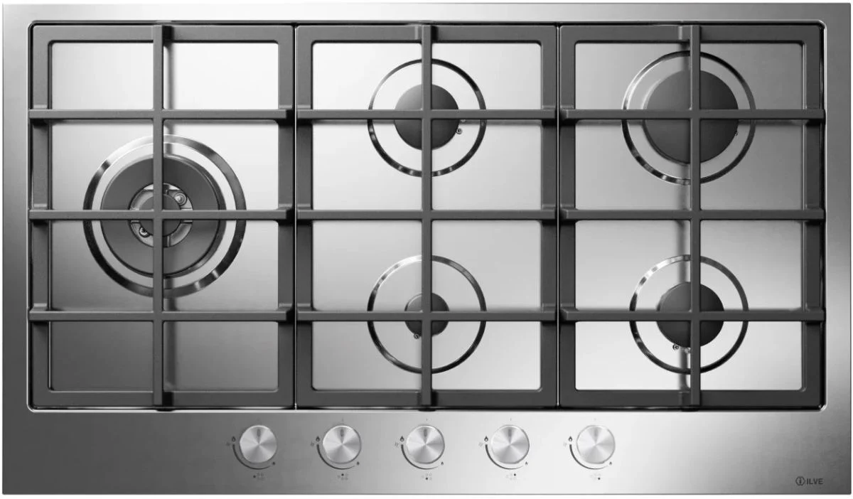 Ilve Gas Hob HCS90SCK-SS - Stainless Steel