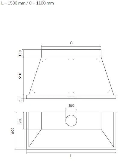 Ilve Wall Mounted Hood ANB150-C-G - Various Colours - Image 2