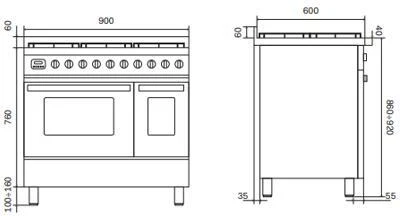 Ilve Range Cooker Dual Fuel LD09FWM3 - Various Colours - Image 2