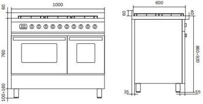 Ilve Range Cooker Dual Fuel LD10FWM3 - Various Colours - Image 2