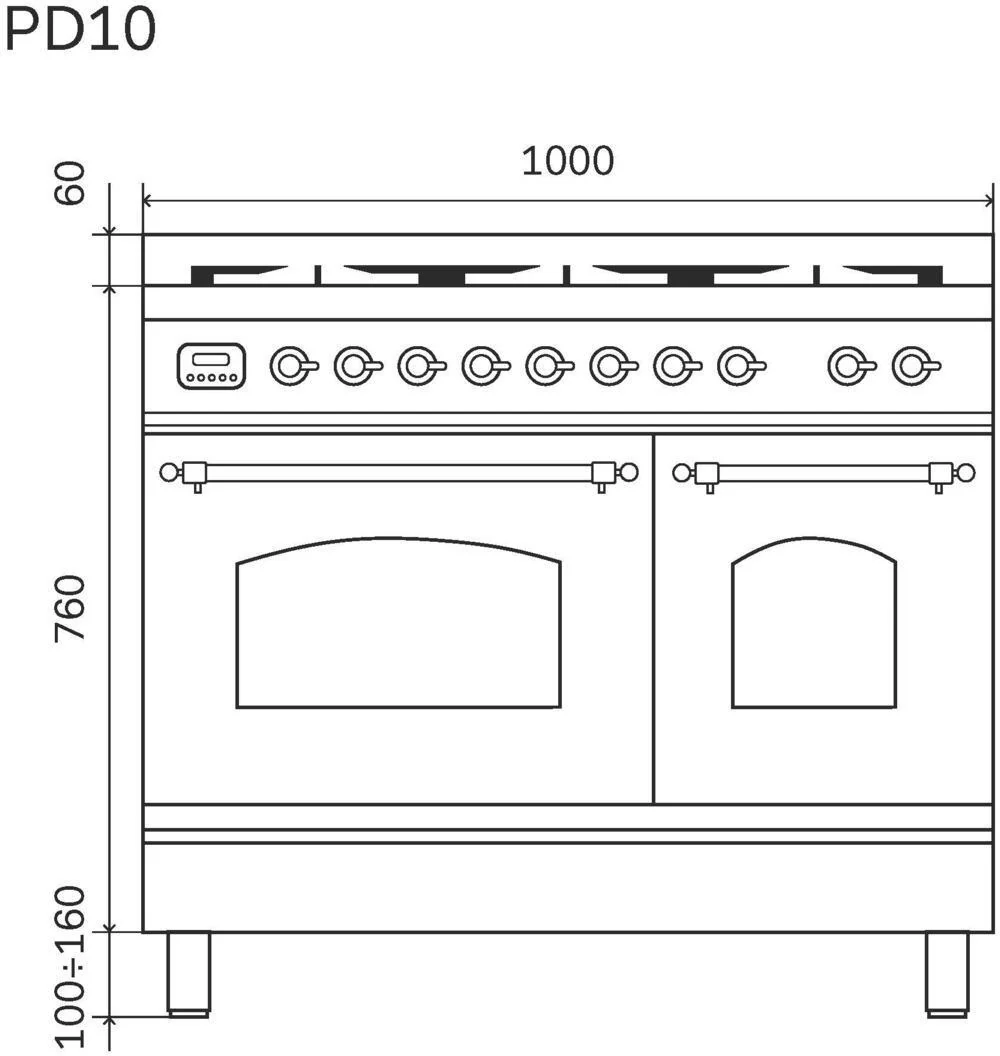 Ilve Range Cooker Dual Fuel PD10INE3 - Various Colours - Image 9