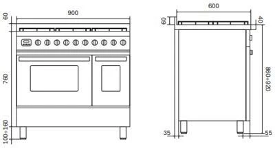 Ilve Range Cooker Induction LDBI09WM3 - Various Colours - Image 2