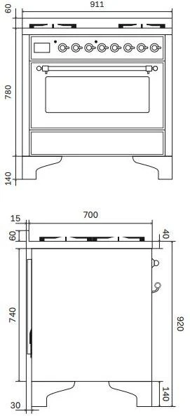Ilve Range Cooker Induction MI096NE3 - Various Colours - Image 3