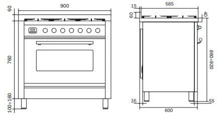 Ilve Range Cooker Induction PI096WE3 - Various Colours - Image 8