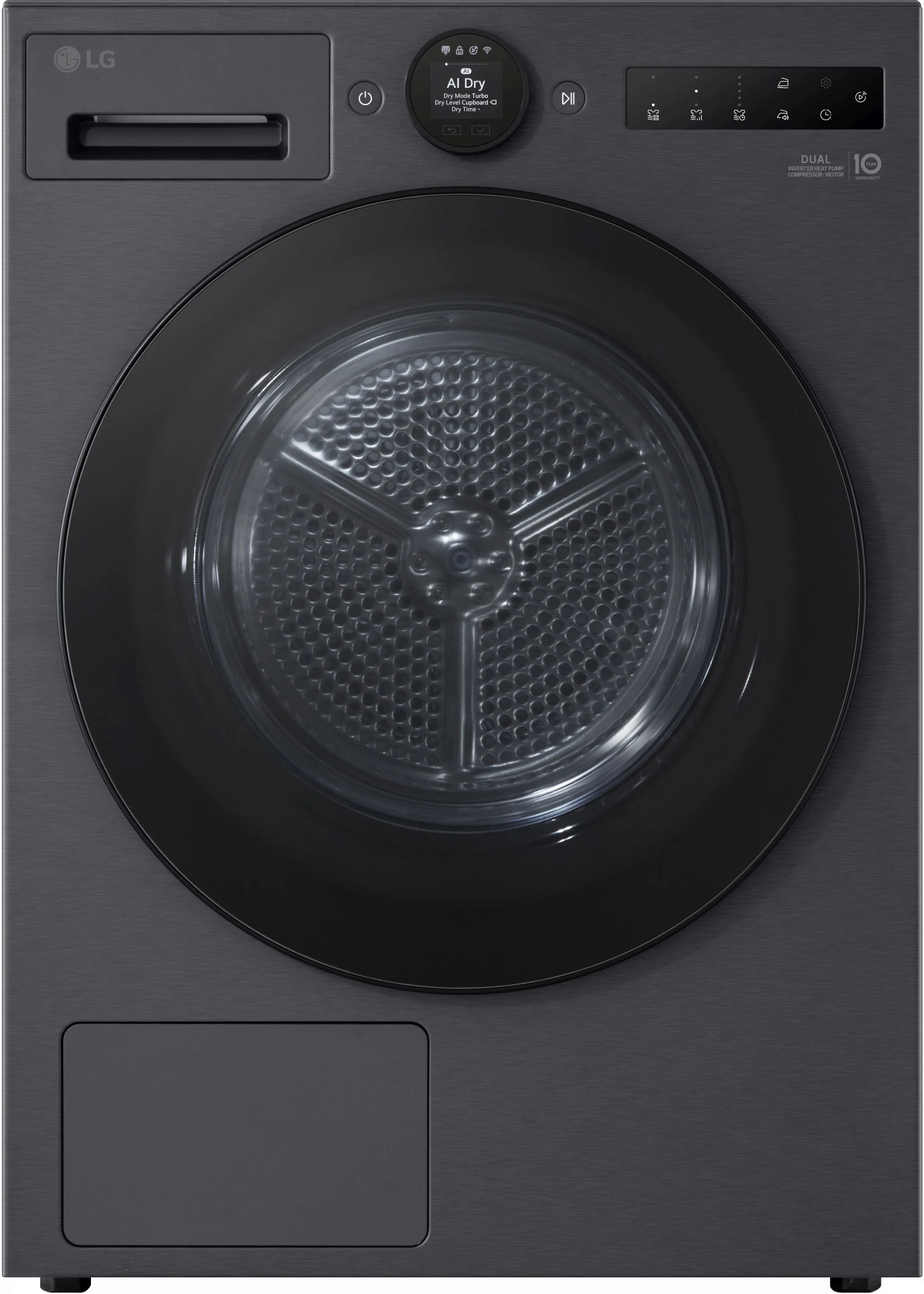 LG Freestanding Condenser Tumble Dryer Heat Pump RHX7010TBB - Essence Matte Black