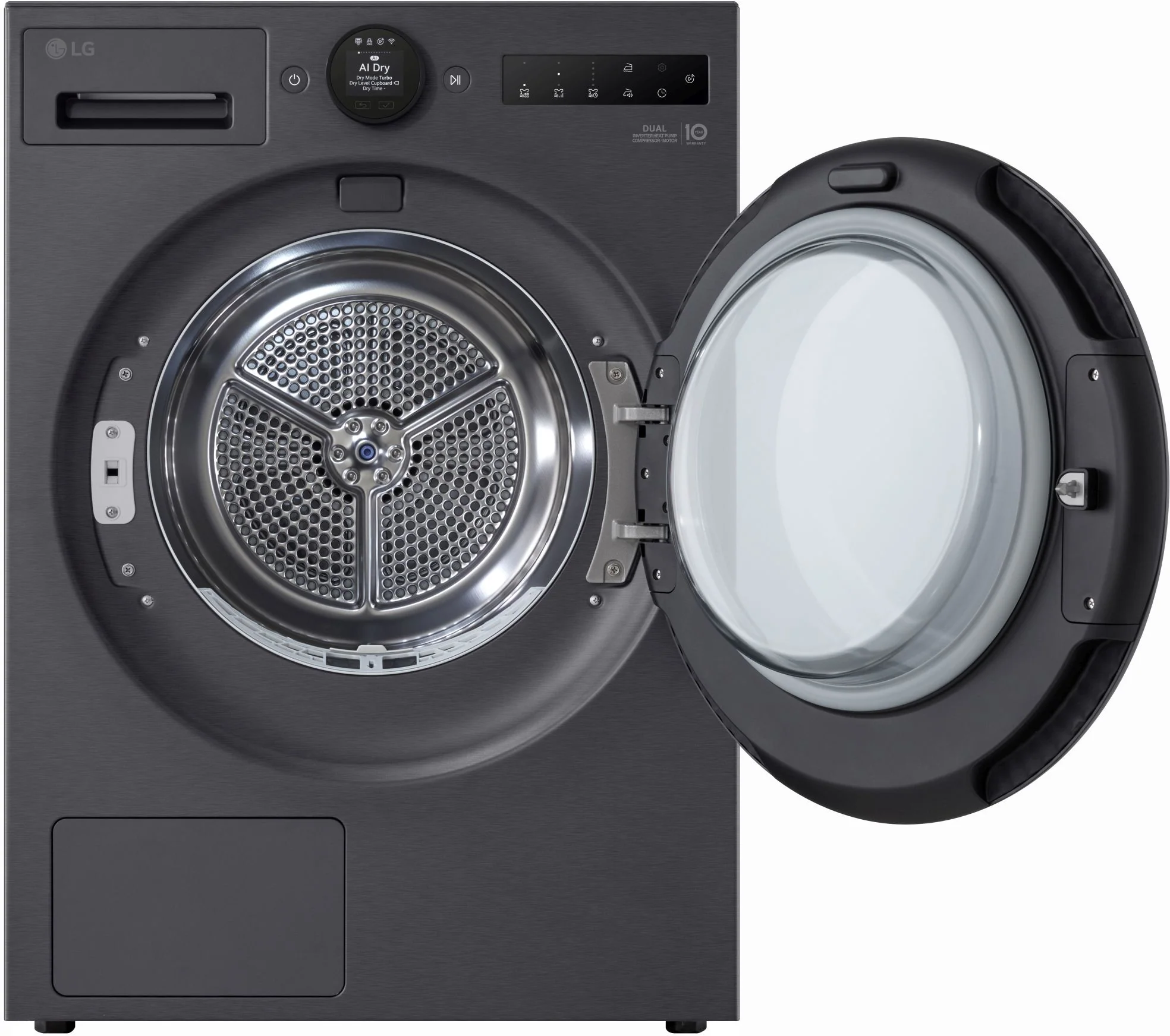 LG Freestanding Condenser Tumble Dryer Heat Pump RHX7010TBB - Essence Matte Black - Image 2