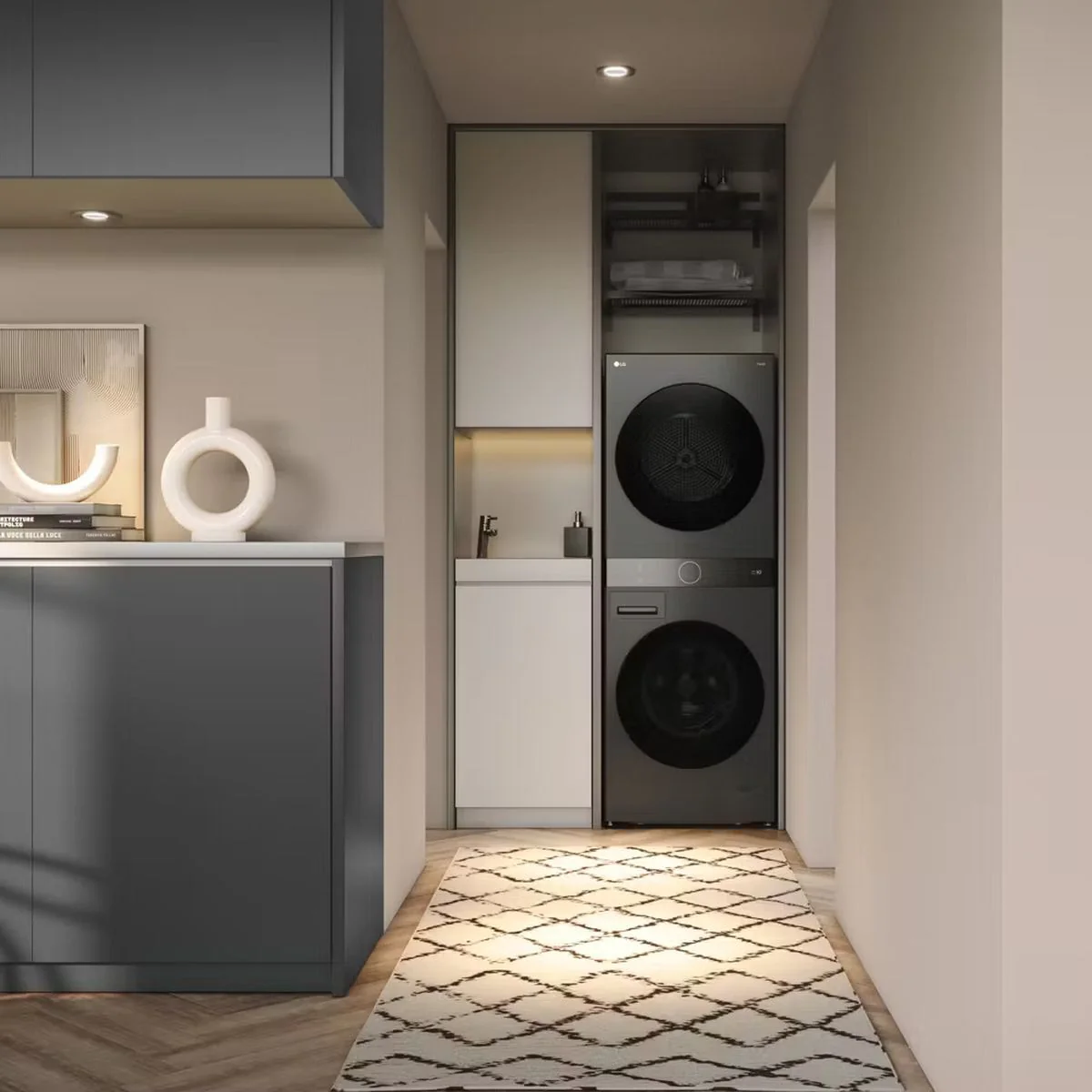 LG Freestanding Washer Dryer WT1210BBTN1 - Platinum Black - Image 9