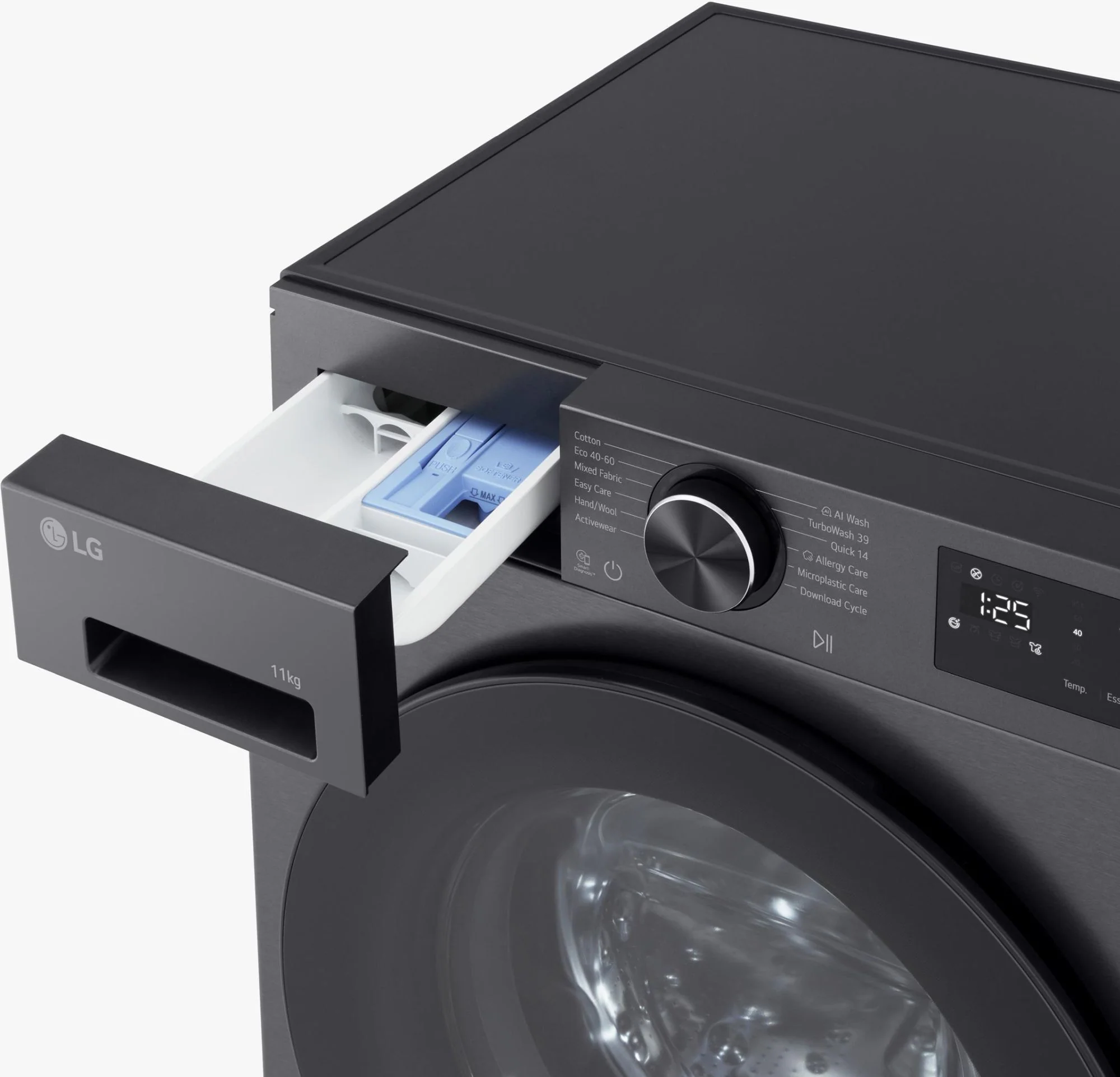 LG Freestanding Washing Machine F4X5011TBB - Matt Black - Image 5