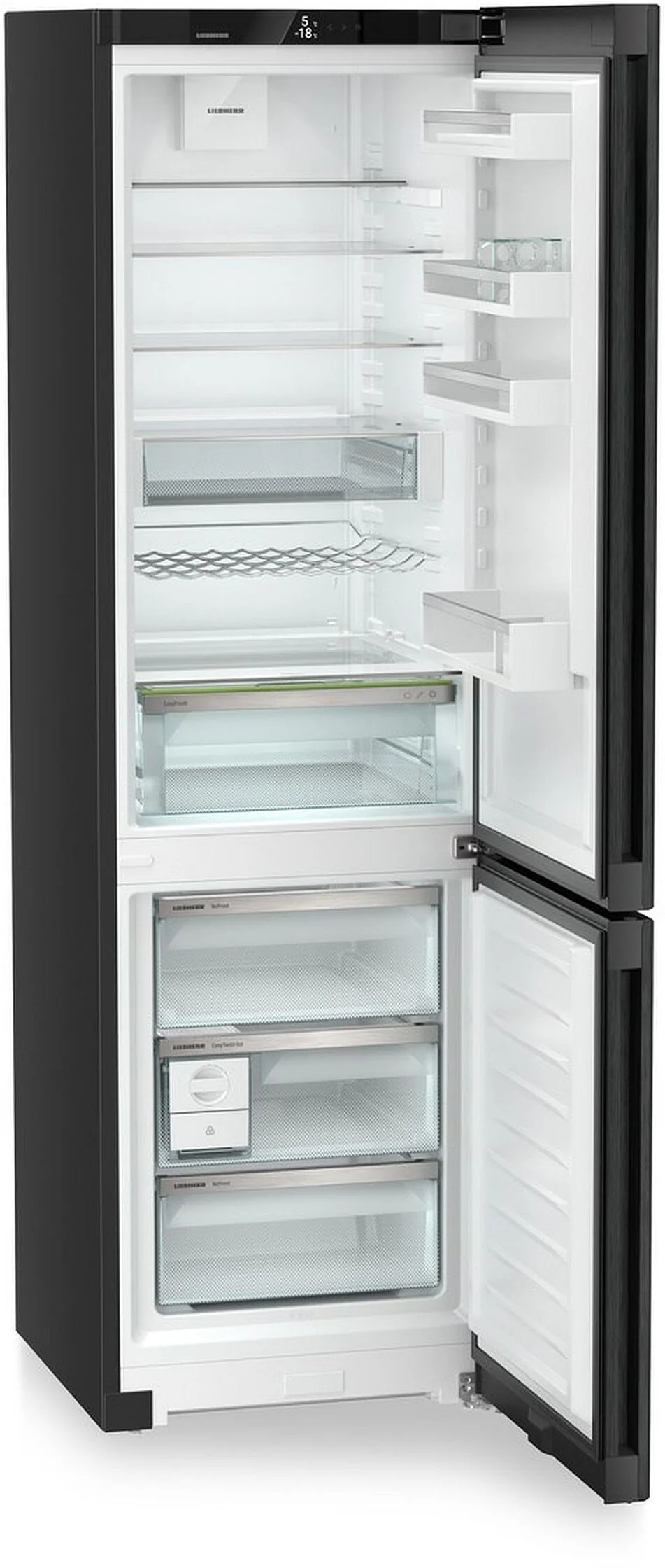Liebherr Freestanding Fridge Freezer Frost Free CNBDA5723 - Black Steel Doors - Image 4