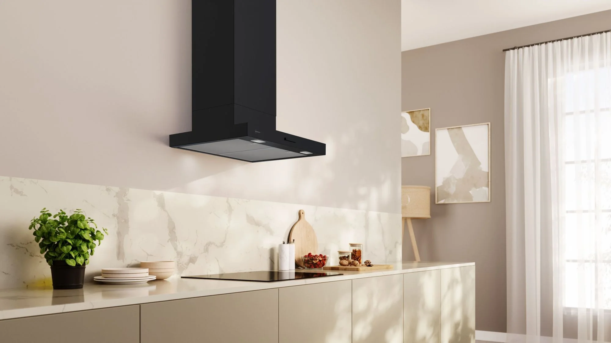 NEFF Chimney Hood D65BCC2S0B - Black - Image 2