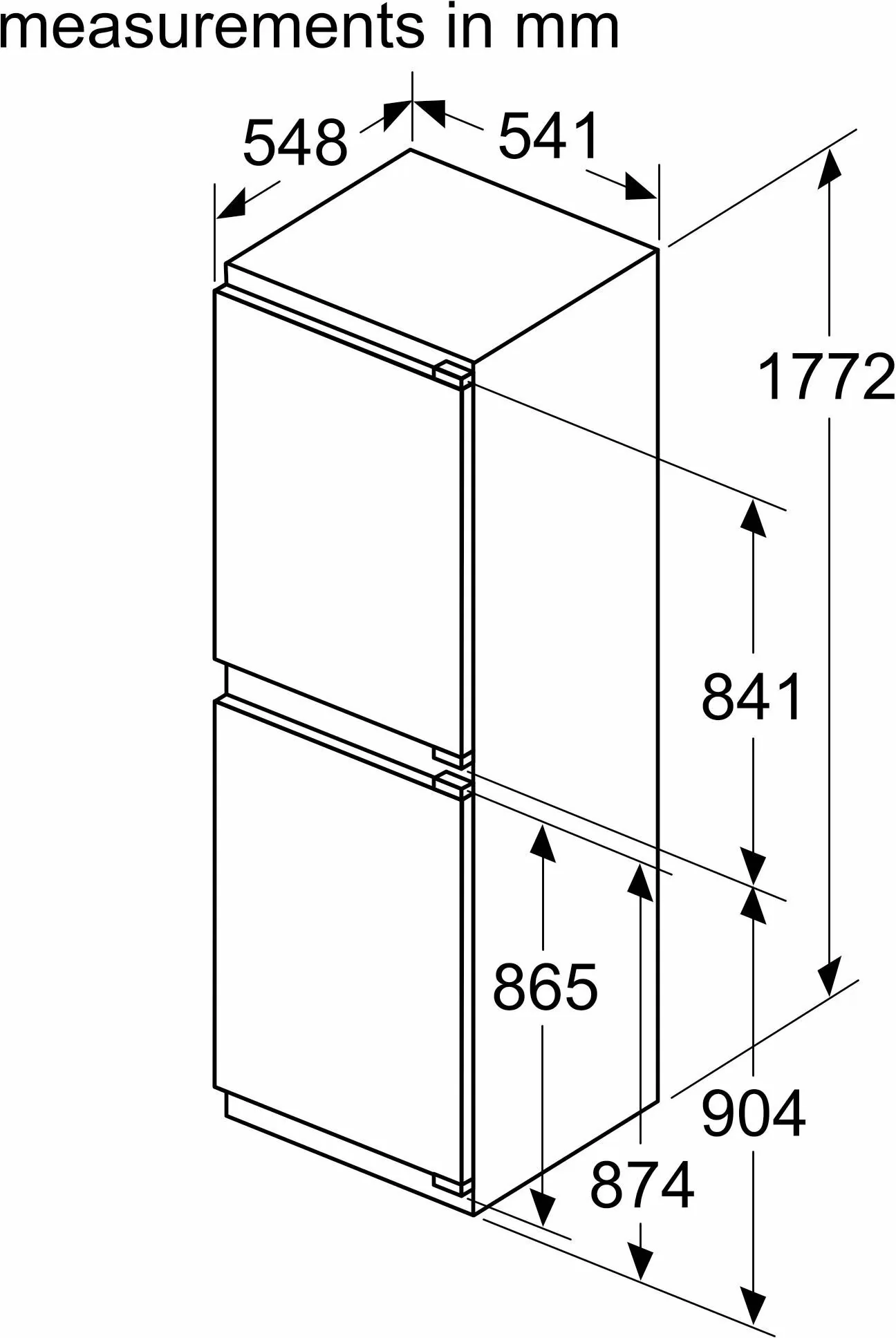 NEFF Built In Fridge Freezer Frost Free KI7851FE0G - Fully Integrated - Image 9