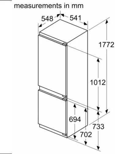 NEFF Built In Fridge Freezer Frost Free KI7861FE0G - Fully Integrated - Image 9