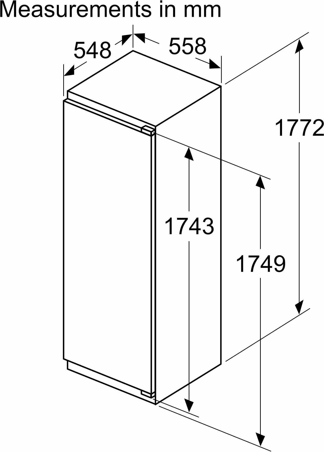 NEFF Built In Larder Fridge KI1812FE0G - Fully Integrated - Image 7