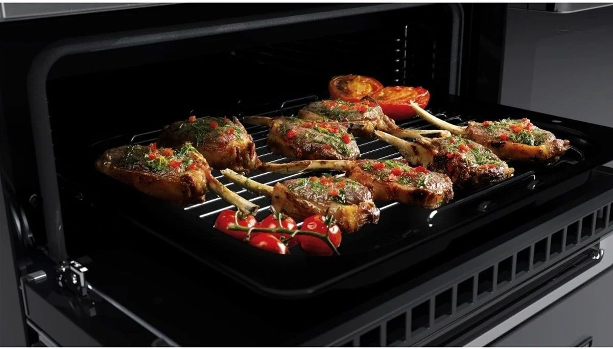 Rangemaster Range Cooker Dual Fuel EDDLO110DFGBLK-CM1 - Black / Chrome - Image 4
