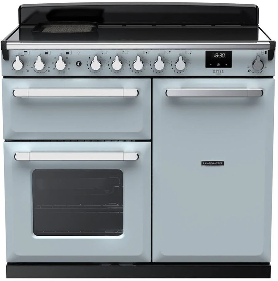 Rangemaster Range Cooker Induction ESDL100EIPMSB-CM1 - Misty Blue / Chrome
