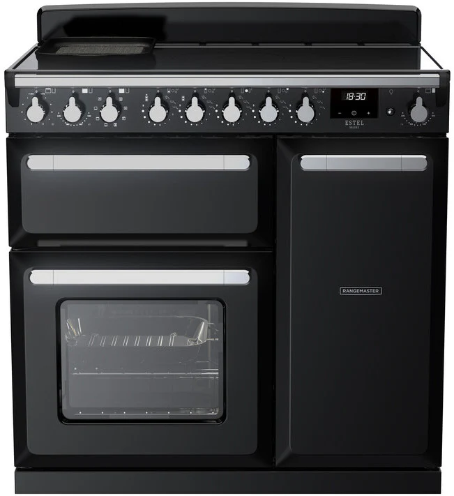 Rangemaster Range Cooker Induction ESDL90EIPGBL-CM1 - Gloss Black / Chrome