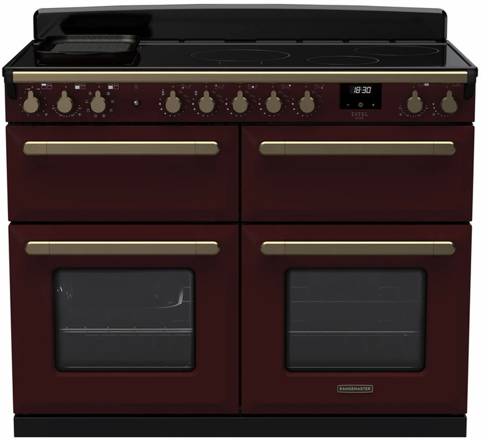 Rangemaster Range Cooker Induction ESDLB110EIPBOR-AB1 - Bordeaux / Antique Brass