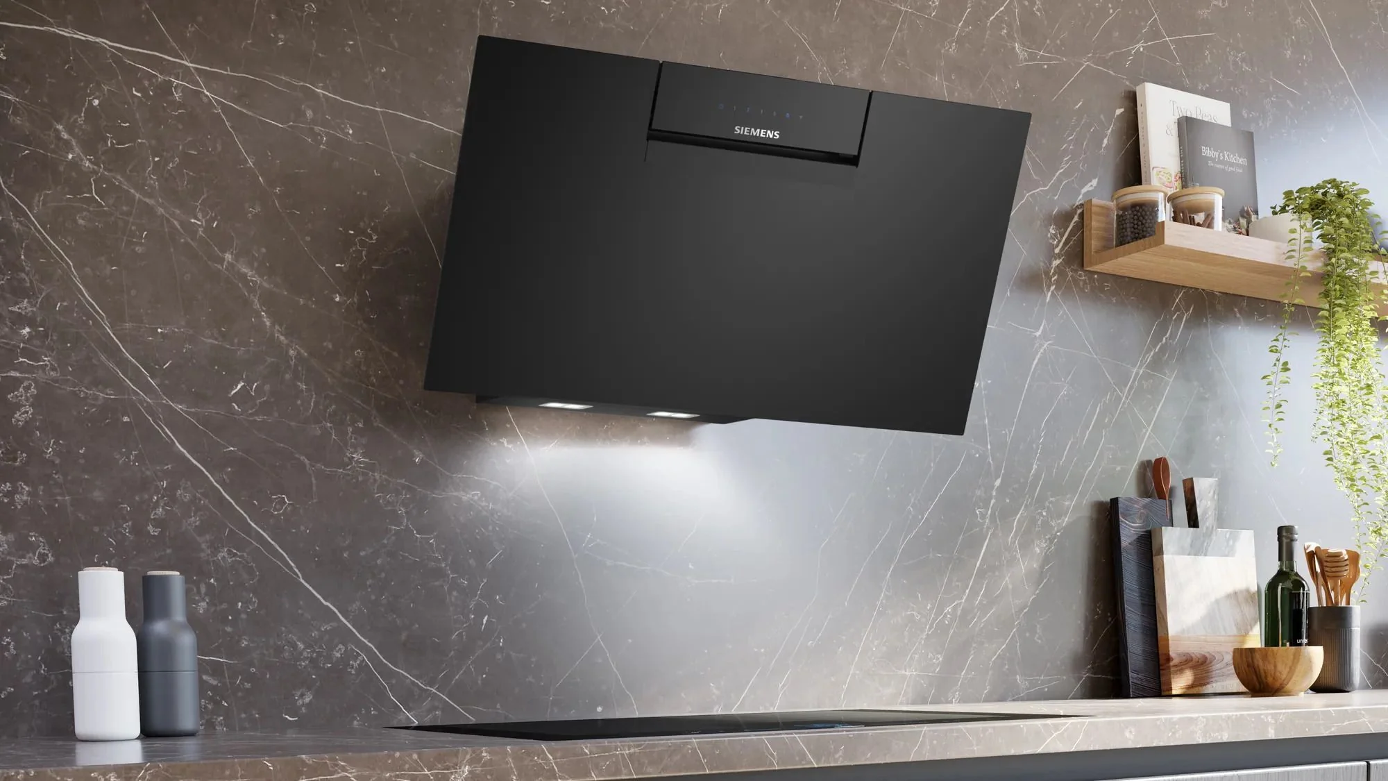 Siemens Angled Hood LC87KFN60B - Black - Image 3
