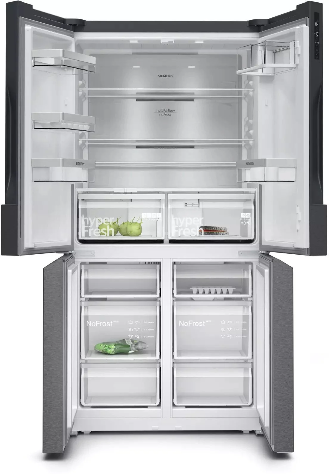 Siemens Freestanding American Style Refrigeration KF96NAXEAG - Black Steel Doors - Image 2